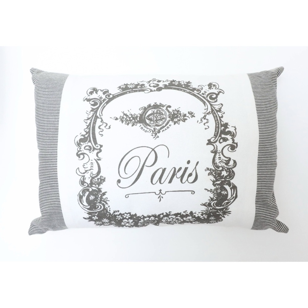 Paris Cushion pillow vintage retro print home decor cottagecore provance accent